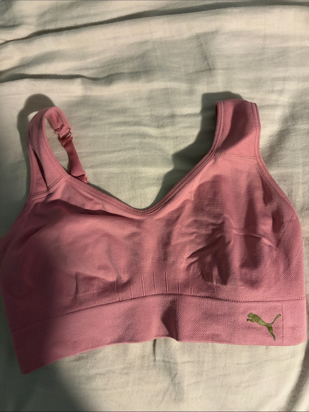 Puma Pink Adjustable-Strap Sports Bra